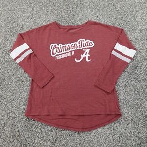 Crimson Tide Shirt Womens M Red White Long Sleeve NCAA Alabama College Football